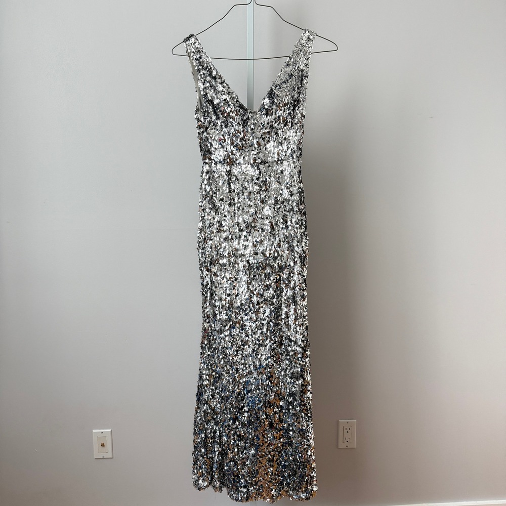 The‎ Dressvit sz 4 Sequin Gown Maxi Dress Sparkly Evening Formal Mob Wife Luxury